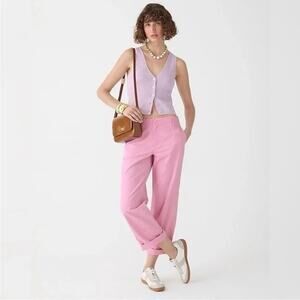 J. Crew Women Pants 32 Pink Sailor Chino Heritage Wide Leg BP499 Preppy Citycore